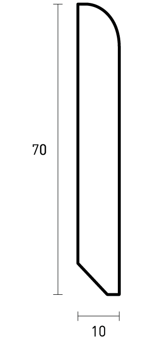Battiscopa a becco di civetta 70x10 Tiemmeci